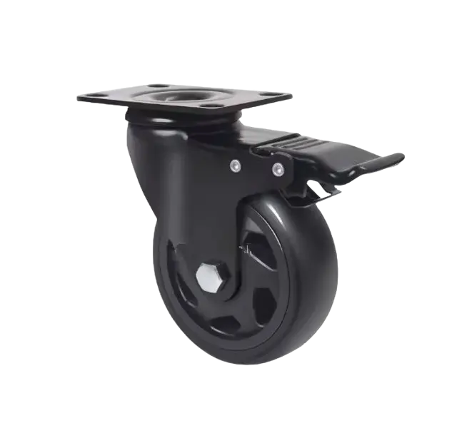 Rueda BLACKRAY Banda PVC PA Placa Giratoria con Freno