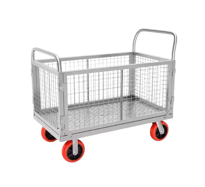 Carro Plegable 900 Kg Plataforma Acero 600x1000 con Barandas