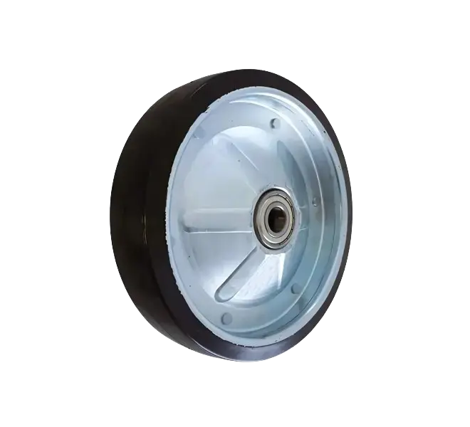 Rueda CONICA 200mm Banda Goma Maciza Núcleo Acero