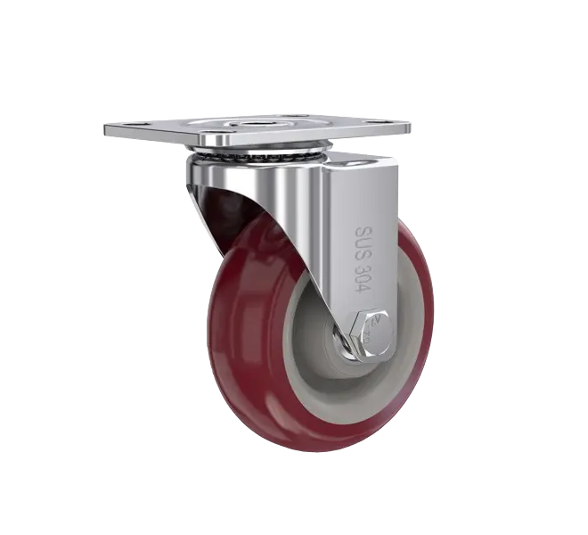 Rueda Banda PU STRONG Núcleo PP 100 mm Giratoria Inox 304