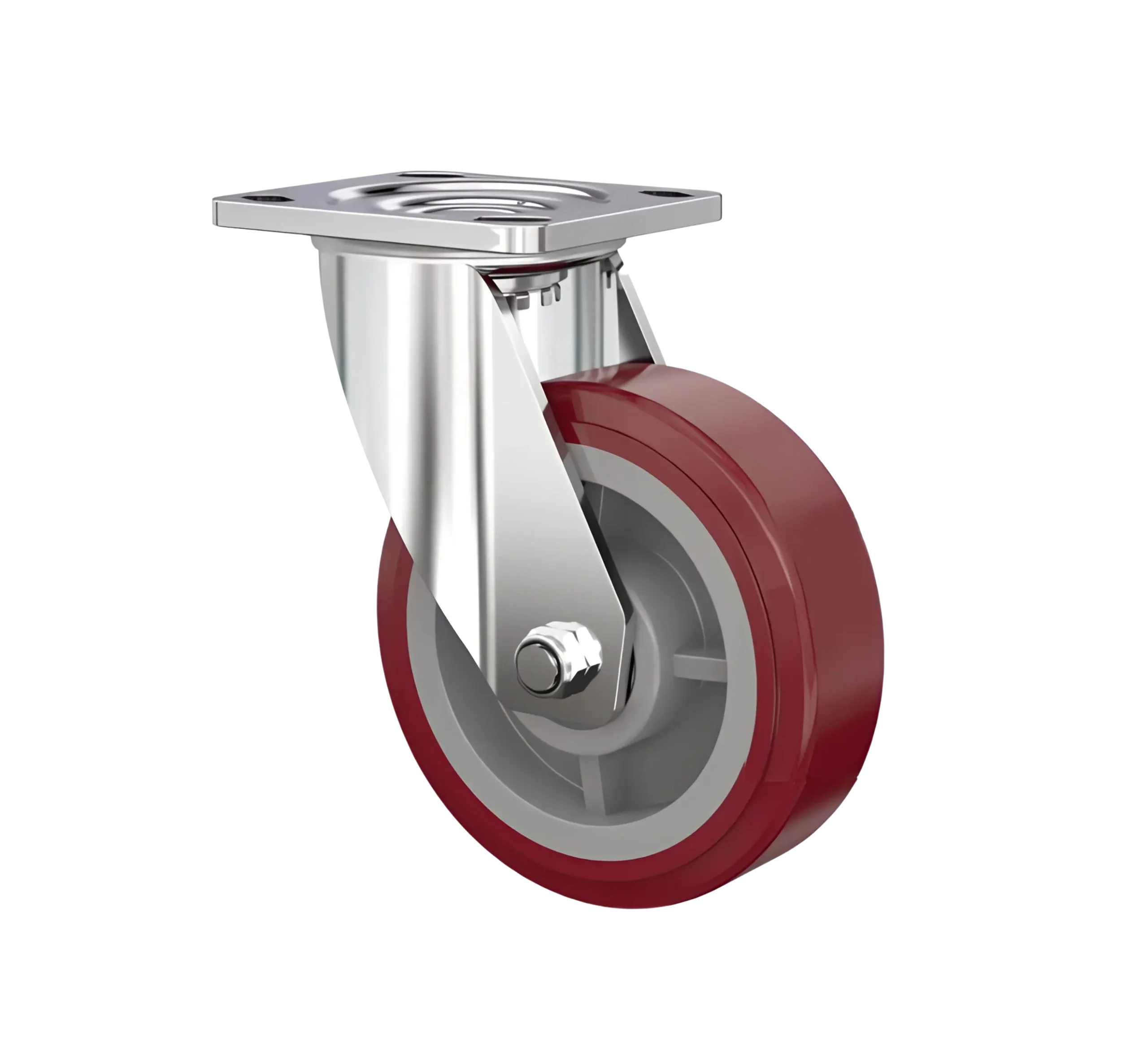 Rueda Banda PU STRONG Núcleo PP 150 mm Giratoria Inox 304
