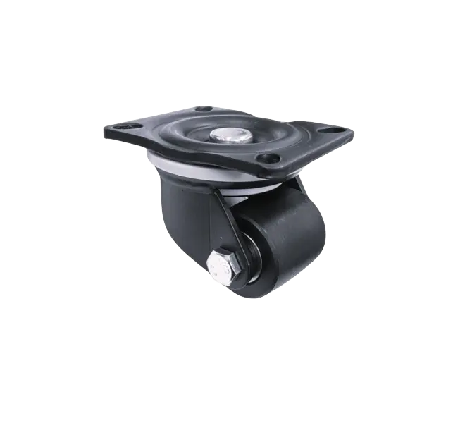 Rueda NANO BLACK Banda Poliamida 50 mm Placa Giratoria