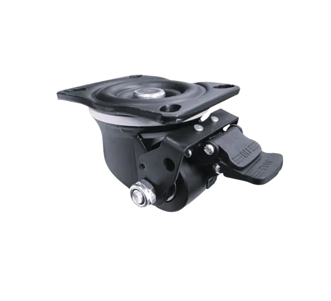 Rueda NANO BLACK Banda Poliamida 50 mm Placa Giratoria Freno