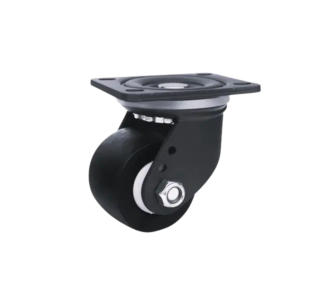 Rueda NANO BLACK Banda Poliamida 75 mm Placa Giratoria