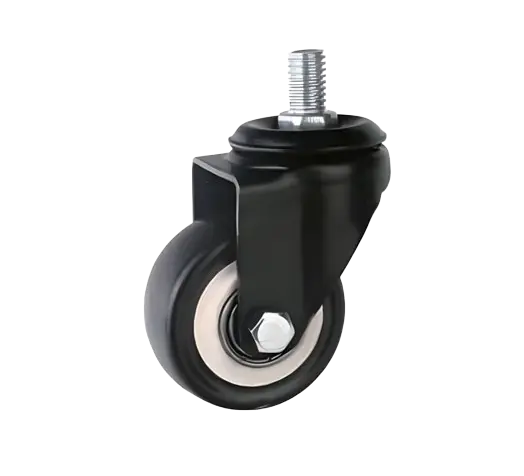 Rueda Banda PVC Negro Placa Buje Pasante Giratoria