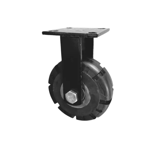Rueda Trabajo Pesado Caucho Macizo Placa Fija Diámetro 180 mm