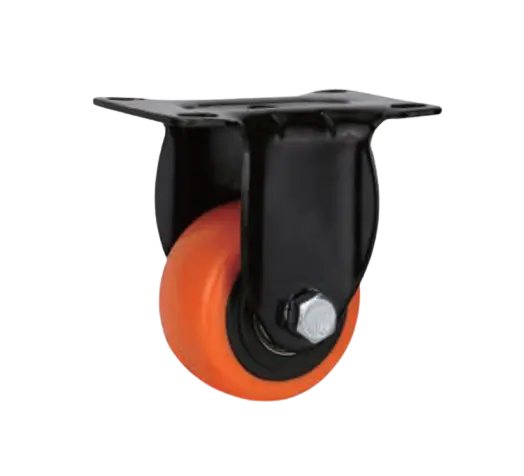 Rueda PVC Naranja Placa Fija
