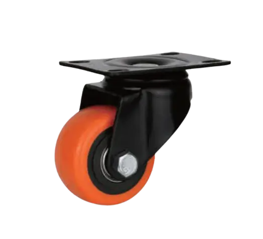 Rueda PVC Naranja Placa Giratoria