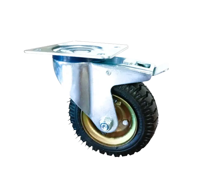 Rueda Neumática NANO Diámetro 150 mm Placa Giratoria y Freno