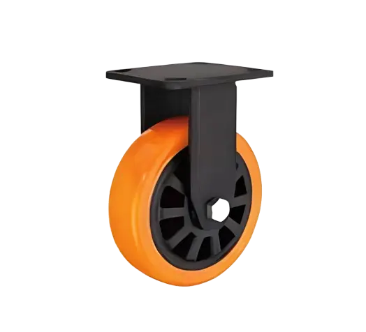 Rueda ORANGE PU Naranja PP Negro Placa Fija