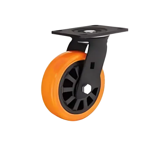 Rueda ORANGE PU Naranja PP Negro Placa Giratoria