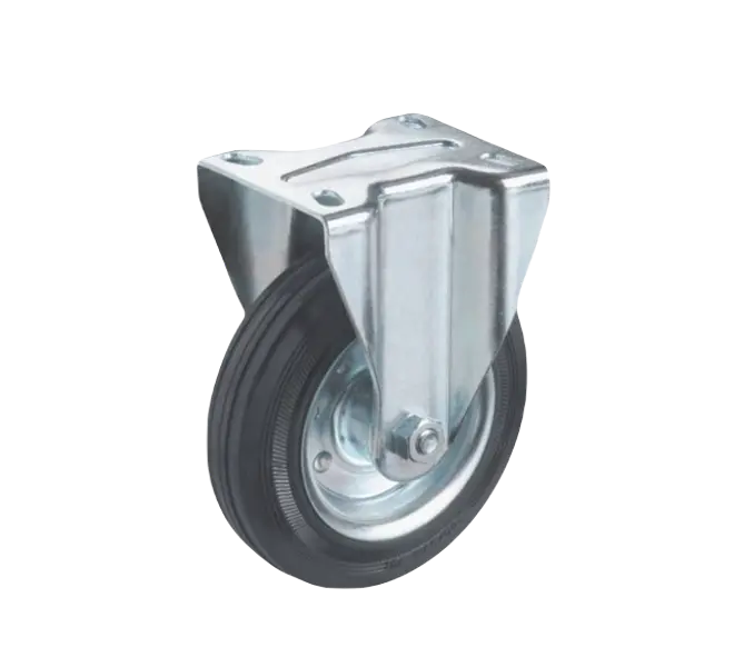 Rueda Goma Metal Placa Fija