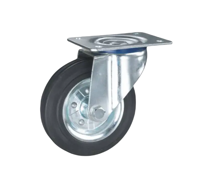 Rueda Goma Metal Placa Giratoria