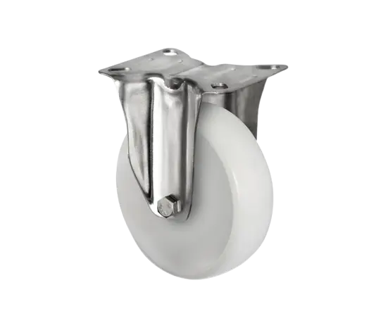 Rueda Poliamida Placa Fija Acero Inox 304