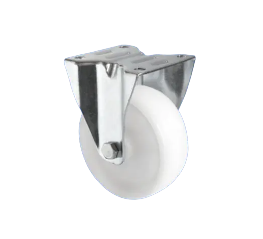Rueda Nylon Blanca Placa Fija