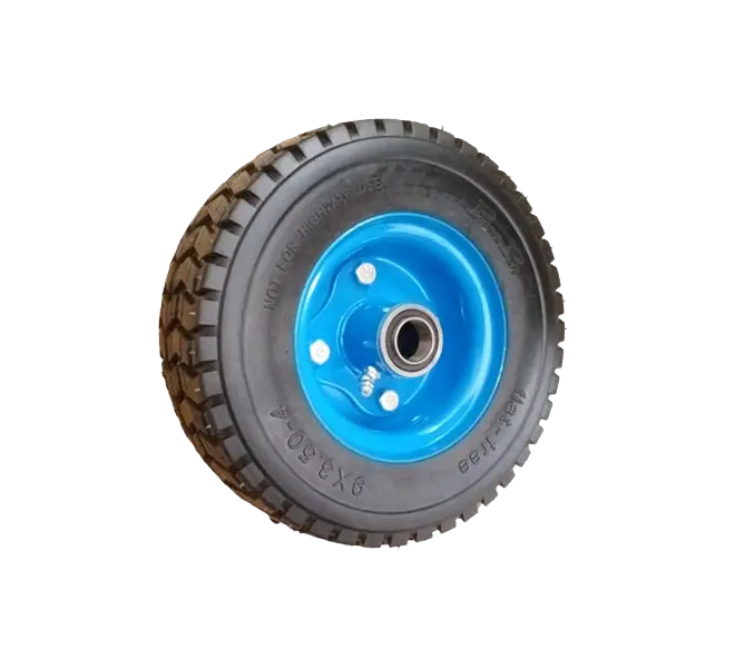 Rueda Semi Neumática Eje Asimétrico 20 mm Diámetro 220 mm Carga 120 Kg