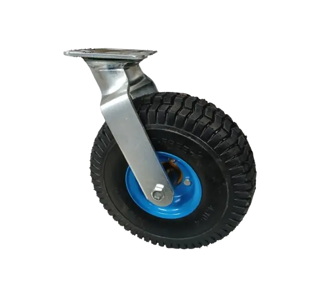 Rueda Semi Neumática Caucho Diámetro 270 mm Carga 160 Kg Placa Giratoria