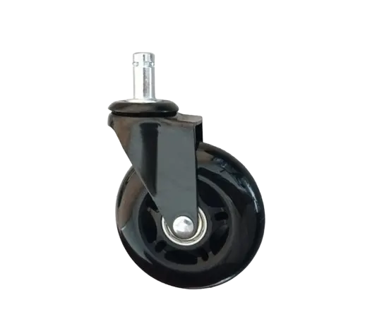 Rueda Skate Banda PU Negro Placa Giratoria Vástago Pasante