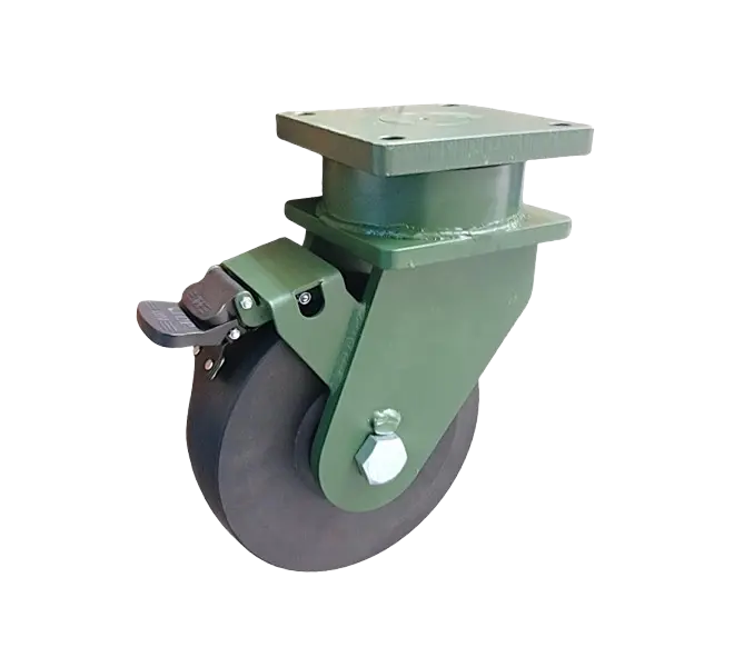 Rueda Súper Pesada Monobloque Nylon MC Placa Giratoria Freno 7T