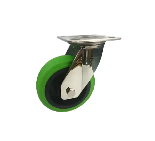 Rueda GREEN Goma TPR Placa Giratoria INOX 304